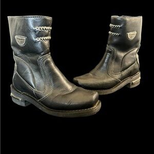 Milwaukee Women's Motorcycle Boots Size 6 Black Shifter Side-zip MB229.